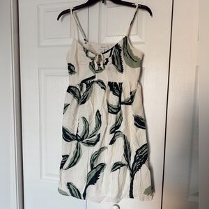 Nine West Green Leaf Print Mini Dress